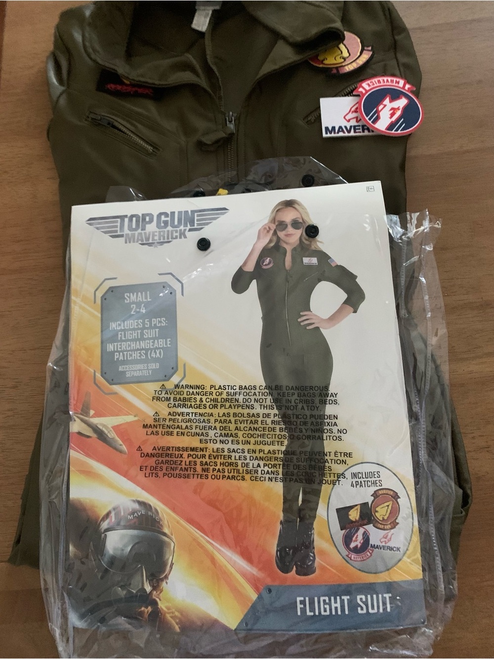 Top Gun Maverick Halloween customs olive green jumpsuit S